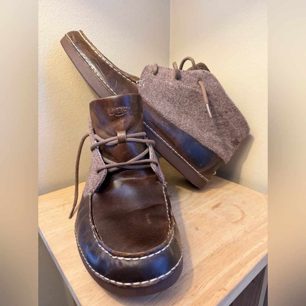 UGG Leather & Wool Felt Men’s Boots — Size US 13